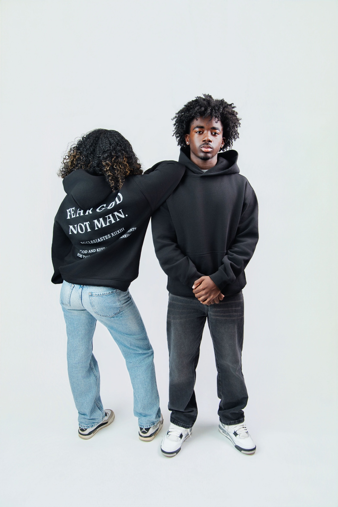 Fear God Not Man Hoodie worn by models